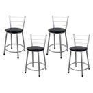 Kit 4 Banquetas Baixa para Cozinha Epoxi Cinza