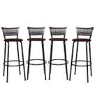 Kit 4 Banquetas Banco Alta Ideal Balcão Cozinha Gourmet Bar Bistrô Bancada Americana Com Encosto Junco Degradê Itagold