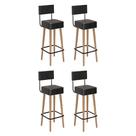 Kit 4 Banquetas Barcelona 96cm material sintético - Salaone