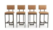 Kit 4 Banquetas Bares Pubs Bistrô Balcão Aço Carbono Estilo Industrial Hator