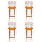 Kit 4 Banquetas BERTÓIA cobre tubular altura 70cm - Poltronas do Sul