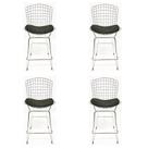 Kit 4 Banquetas BERTOIA cromada assento preto altura 70cm - Poltronas do Sul