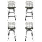 Kit 4 Banquetas BERTOIA preta altura 70cm - Poltronas do Sul