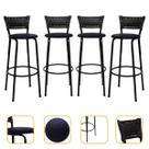 kit 4 Banquetas Cadeiras Bancos Altas Balcão Ilha Bar Bancada Cozinha Gourmet Área de Lazer 70cm Itagold