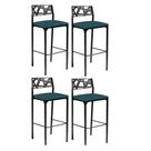 Kit 4 banquetas Eliza Gourmet Azul turquesa-Gat Magazine