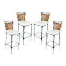 Kit 4 Banquetas em Alumínio e Fibra Sintética JK Para Cozinha, Edícula Trama Original Kit 4 Banquetas em Alumínio e Fibra Sintética JK Para Cozinha, Edícula Trama Original