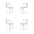 Kit 4 Banquetas EMPILHÁVEL cromada Altura 65cm assento branco - Poltronas do Sul