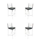 Kit 4 Banquetas EMPILHÁVEL cromada Altura 65cm assento preto - Poltronas do Sul Kit 4 Banquetas EMPILHÁVEL cromada Altura 65cm assento preto - Poltronas do Sul
