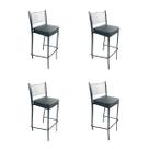 Kit 4 Banquetas EMPILHÁVEL Preta altura 65cm assento preto - Poltronas do Sul Kit 4 Banquetas EMPILHÁVEL Preta altura 65cm assento preto - Poltronas do Sul