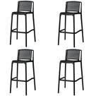 Kit 4 Banquetas Floripa Fratini 100 cm (Altura) em Polipropileno Cor Preto