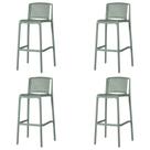 Kit 4 Banquetas Floripa Fratini 100 cm (altura) em Polipropileno Cor Verde Aloe