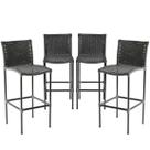 Kit 4 Banquetas Havaí em Fibra Sintética Artesanal para Bar, Balcão, Área Gourmet - Cinza Estonado Kit 4 Banquetas Havaí em Fibra Sintética Artesanal para Bar, Balcão, Área Gourmet - Cinza Estonado