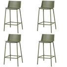 Kit 4 Banquetas Ipanema Alta Fratini 96 cm (altura) em Polipropileno Base em Aço Verde Aloe