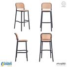 Kit 4 Banquetas Lia com Encosto Preta e Branca - Rivatti