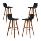 Kit 4 Banquetas Línea Sofisticado Estilo Escandinavo Preto