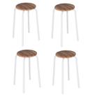 Kit 4 Banquetas material sintético Espuma D12 48x33cm Aço Expert