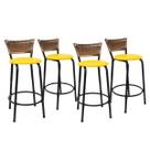 Kit 4 Banquetas Para Balcão 60cm Preta Junco Cappuccino Balcão Bistrô Bar Cozinha Americana Área de Lazer Churrasqueira Kit 4 Banquetas Para Balcão 60cm Preta Junco Cappuccino Balcão Bistrô Bar Cozinha Americana Área de Lazer Churrasqueira
