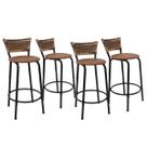 Kit 4 Banquetas Para Balcão 60cm Preta Junco Cappuccino Balcão Bistrô Bar Cozinha Americana Área de Lazer Churrasqueira