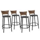 Kit 4 Banquetas Para Balcão 60cm Preta Junco Cappuccino Balcão Bistrô Bar Cozinha Americana Área de Lazer Churrasqueira Kit 4 Banquetas Para Balcão 60cm Preta Junco Cappuccino Balcão Bistrô Bar Cozinha Americana Área de Lazer Churrasqueira