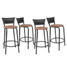 Kit 4 Banquetas Para Bancada 60cm Preta Junco Preto Balcão Ilha Bistrô Bar Cozinha Gourmet Área de Lazer Piscina