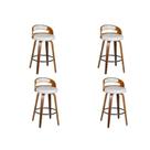 Kit 4 Banquetas para Cozinha Altas Giratórias Madeira Roma Rivatti