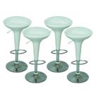 Kit 4 Banquetas Tulipa Lotus Em Abs Com Base Giratória