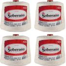 Kit 4 Barbantes Soberano Cru 700 Gramas e 671 Metros Espessura Fio n 6 de 885 TEX Croche