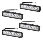 Kit 4 Barra Farol Auxiliar Milha Led Foco 30º Off Road 18w