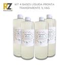 Kit 4 Bases Sabonete Líquido Pronta Hipoalergênica Transparente para Sabonete e Shampoo Quimiz VG 1Litro