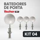 Kit 4 Batente Porta Branco Chão Bucha S8 Parafuso Nylon Piso Fixação Resistente Fischer