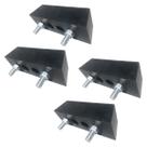 Kit 4 Batentes Maciços Calço de Borracha Para Caminhões Docas 180x57x50mm Borrachas Londrina