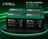 Kit 4 Bateria Nicoll 12V 16Ah Ciclo Profundo Alta Durabilidade para Bicicleta Elétrica, Scooter, Motor DC e outros