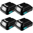 Kit 4 Baterias Íons de Lítio 12V 1.5Ah BL1016 197413-5 Makita