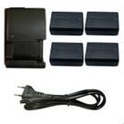Kit 4 Baterias Np-fw50 e Carregador Duplo A6500 A7s2 A6000 Kit 4 Baterias Np-fw50 e Carregador Duplo A6500 A7s2 A6000