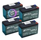 Kit 4 Baterias Reposição 12v 10ah Bicicleta Elétrica Original e Durável Kit 4 Baterias Reposição 12v 10ah Bicicleta Elétrica Original e Durável