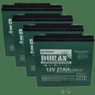 Kit 4 Baterias Selada Gel Ciclo Profundo Duran 27ah 12v 6-dzm-20