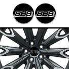Kit 4 BBS logo cromo fundo preto 48 mm