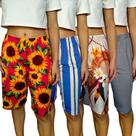 Kit 4 Bermudas Femininas Soltinhas Elástico Estampas Sortidas Suplex Light Pp ao Plus Size Kit 4 Bermudas Femininas Soltinhas Elástico Estampas Sortidas Suplex Light Pp ao Plus Size