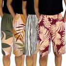 Kit 4 Bermudas Femininas Soltinhas Elástico Estampas Sortidas Viscolycra Pp ao Plus Size