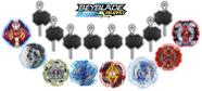 Kit 4 Beyblade Burst Shu Valt Daigo + 8 Lançador Beyblade Burst