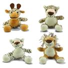 Kit 4 Bichos de Pelúcia Animais da Selva 25cm com Ventosa