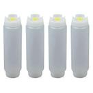 Kit 4 Bisnaga Invertida Fifo 720ml Molho Calda Tempero Foodtruck