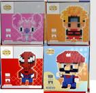 Kit 4 Bloco de Montar BrickHeadz didatico com 720 peças 9x9x9Cm