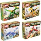 Kit 4 Blocos De Montar Dinossauro Robô Diversão Inblox 134pc