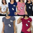 Kit 4 blusas femininas estampada panda