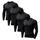 Kit 4 Blusas Manga Comprida Térmica Masculina Tecido Gelado Frio e Calor Fator Uv 50+ Compressão Slim Marca Original Kit 4 Blusas Manga Comprida Térmica Masculina Tecido Gelado Frio e Calor Fator Uv 50+ Compressão Slim Marca Original
