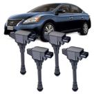 Kit 4 Bobina Ignicao Sentra Livina 1.8 16V Flex 2009 a 2015 Kit 4 Bobina Ignicao Sentra Livina 1.8 16V Flex 2009 a 2015
