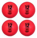 Kit 4 Bola Queimada N 12 Borracha Vermelho Convoy