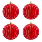 Kit 4 Bolas De Natal 8cm Camurca Enfeite Pendente Árvore