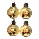 Kit 4 Bolas Natal Luz Led Papai Noel Enfeite Natalino Arvore